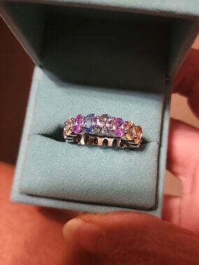 Kurt Geiger Women's Multicolor Gemstone Infinity Ring - Accent